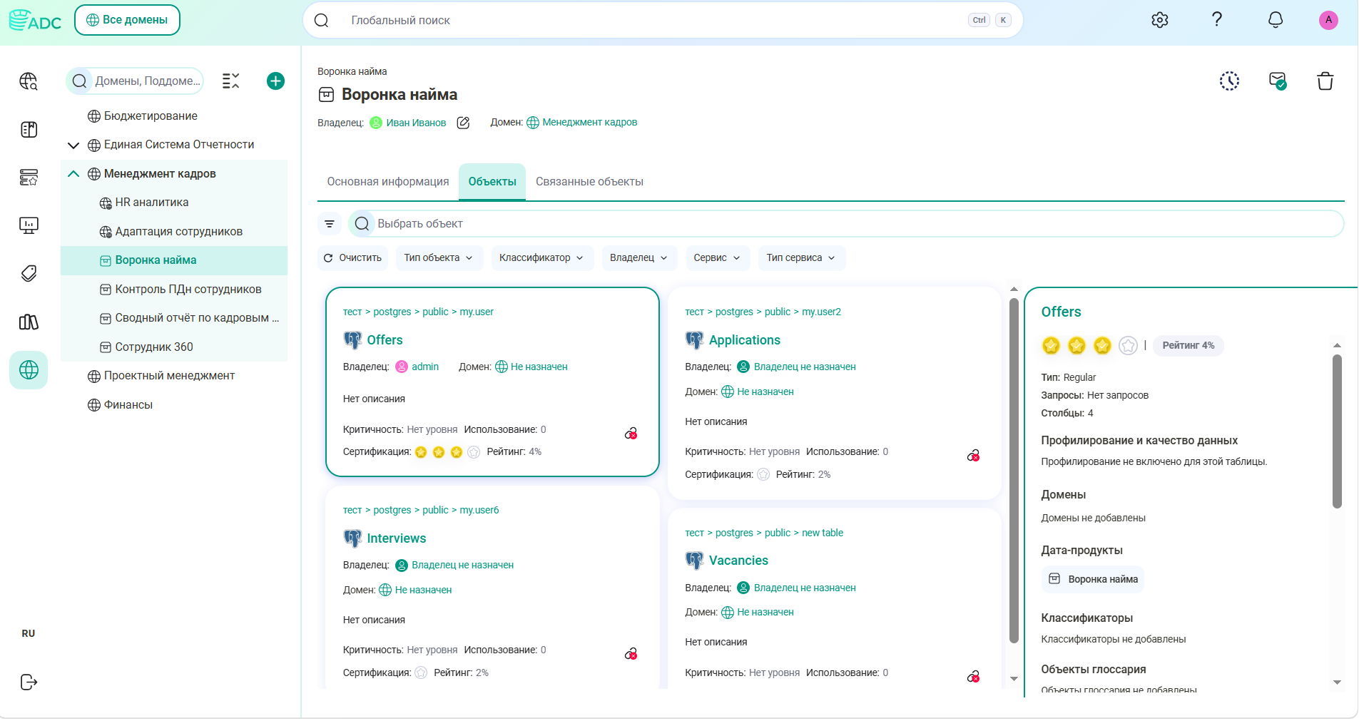 Поддомен «HR-аналитика»